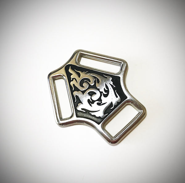 Stainless Steel Jeremiah Watt Engraved Martingale Center With Black Accents